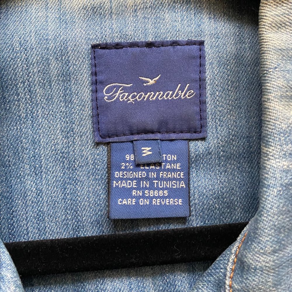 Faonnable Distressed Denim Jacket - image 3